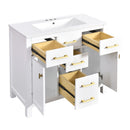 Bathroom Vanity With Sink Combo Set, Modern Bathroom Cabinet With 4 Drawers by HouseOfZazla