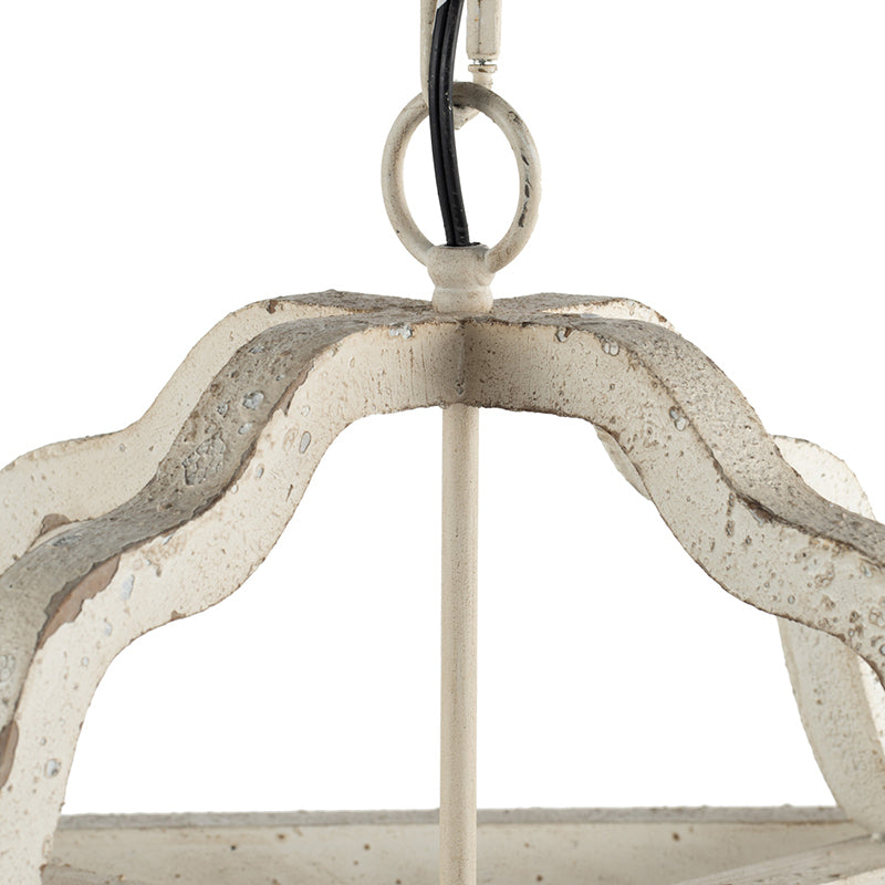 4 - Light Wood Chandelier, Hanging Light Fixture with Adjustable Chain for Kitchen Dining Room Foyer Entryway, Bulb Not Included