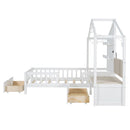 House Bed With Upholstered Sofa, Wireless Charging Station, Shelves And 2 Drawers by HouseOfZazla