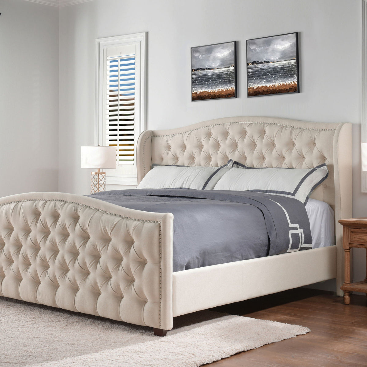Marcella - Upholstered Shelter Headboard Bed Set, photo 14 of 40