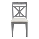 5-Piece Retro Functional Dining Table Set Extendable Round Table and 4 Upholstered Chairs for Dining Room and Living Room (Grey)