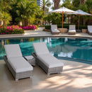 3 Piece Chaise Lounge Set With Adjustable Reclining - Gray Mix by Unique Piece Furniture