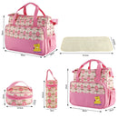 5PCS Baby Nappy Diaper Bags Set Mummy Diaper Shoulder Bags w/ Nappy Changing Pad Insulated Pockets Travel Tote Bags For Mom Dad