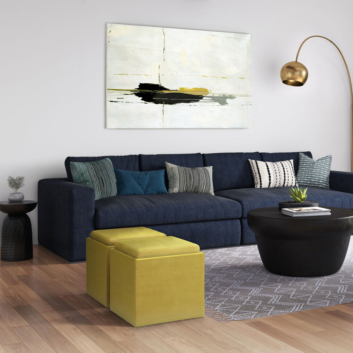 Rockwood - Upholstered Cube Storage Ottoman With Tray, photo 14 of 40