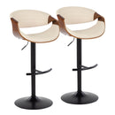 Symphony - Mid Century Modern Adjustable Barstool With Swivel With Rounded T Footrest (Set of 2) by HouseOfZazla