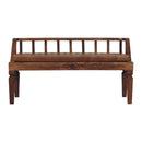 Artisan Furniture Solid Wood Bordeaux Leather Bench