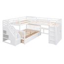 L Shaped Bunk Bed With 3 Drawers, Portable Desk And Wardrobe by HouseOfZazla