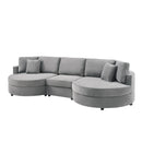 Modern 3 Seater Upholstered Sofa With Curved Design by HouseOfZazla