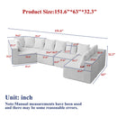 151.6-Inch Extra-Large L-Shaped Chenille Sectional Sofa