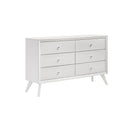 Dresser With Mirror, Angled Legs, Round Knobs - White by HouseOfZazla