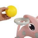 2 in 1 Slide, Toddler Freestanding Extra Long Slide with Basketball Hoop & Ball, Indoor Outdoor, Pink