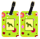 Schnauzer Luggage Tags – Set of 2 Durable Bag Tags with Straps