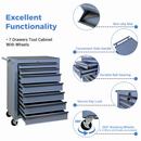 Rolling Metal Tool Chest with 7 Drawers, 20" Steel Cabinet by HouseOfZazla