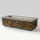 Propane Gas Fire Pit Table, 60000 Btu Rectangular For Outside Patio - Sandstone by HouseOfZazla