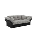 Queen Pull Out, 3 In 1 Convertible Sleeper Tufted Sofa & 2 Soft Pillows by HouseOfZazla