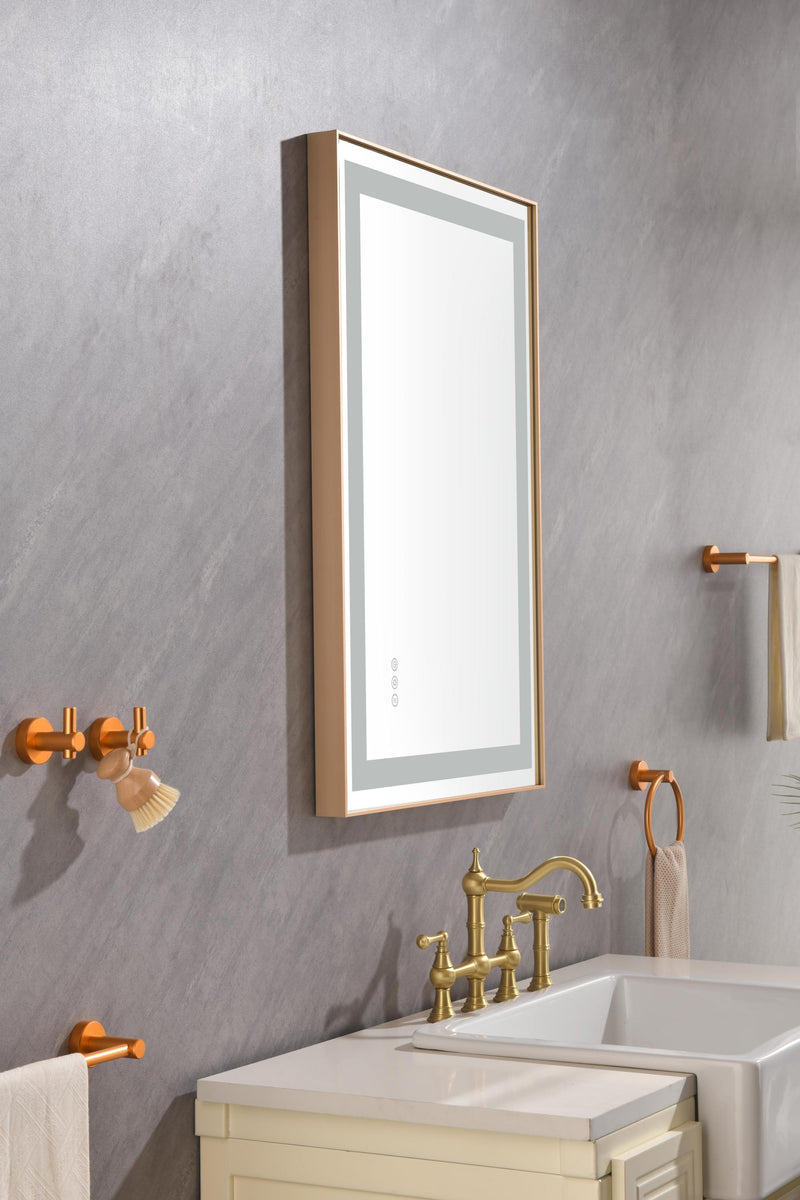 36x24 LED Lighted Bathroom Wall Mounted Mirror with High Lumen+Anti-Fog Separately Control