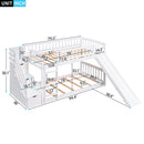 Twin Over Twin Stairway Bunk Bed With Two Drawers And Slide by HouseOfZazla