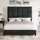 Squares Upholstered Headboard Platform Bed by HouseOfZazla