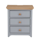 3-Pieces Bedroom Sets Queen Size Platform Bed with Nightstand(USB Charging Ports) and Storage Chest,Gray+Natrual