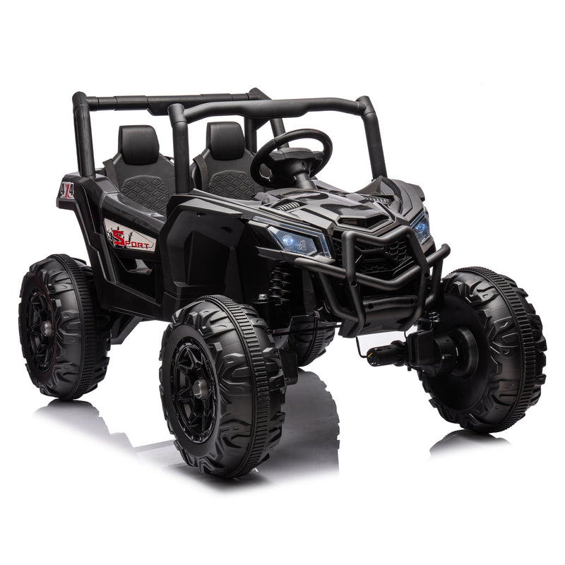 24V Ride On XXL UTV car for kid,2seater with two safety belts, Side by Side 4x4 Ride on Off-Road Truck with Parent Remote Control, Battery Powered Electric Car w/High Low Speed, two safety belts.
