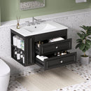 Wall Mounted Bathroom Vanity With 2 Drawers, Sink, Floating Storage Unit by HouseOfZazla