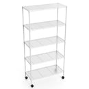5 Tier Shelf Wire Shelving Unit, NSF Heavy Duty Wire Shelf Metal Large Storage Shelves Height Adjustable Utility for Garage Kitchen Office Commercial Shelving Steel Layer Shelf - White