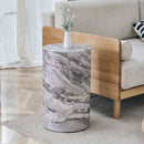 Simple Marble Textured Cylindrical Coffee Table Material - Gray by HouseOfZazla