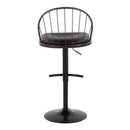 Riley - Farmhouse Adjustable Height Barstool With Swivel With Rounded T Footrest (Set of 2)
