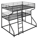 Industrial Triple Bunk Bed With Dual Ladders Frame, Space Saving Design by HouseOfZazla
