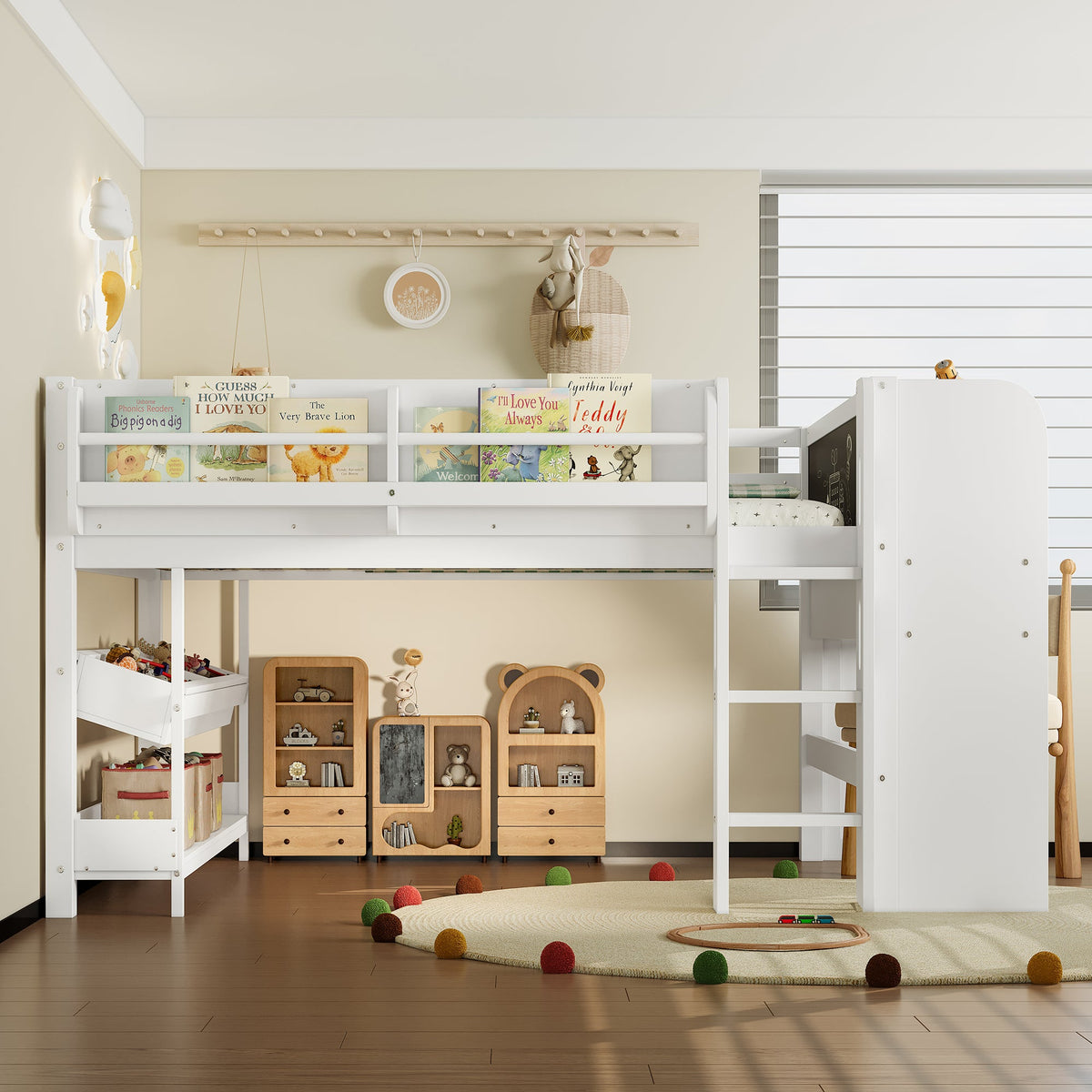 Full Loft Bed with Multi-Storage Bookcases, Boxes and Drawers, photo 3 of 3