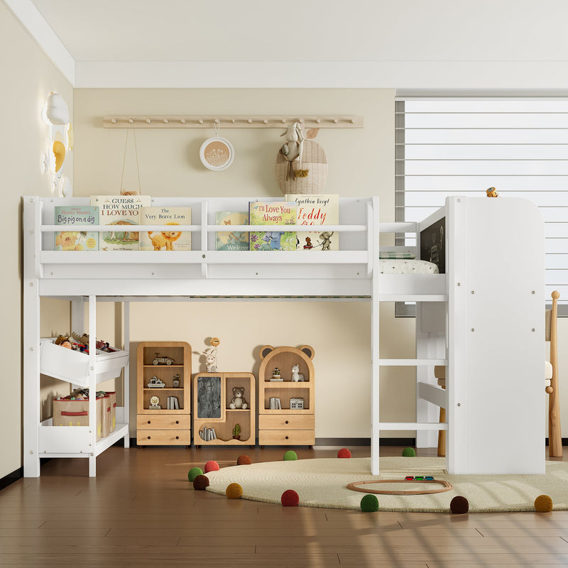 Full Loft Bed with Multi-Storage Bookcases, Boxes and Drawers, photo 3 of 3