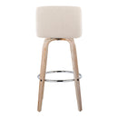 Toriano - Contemporary Fixed Height Barstool With Swivel & Round Footrest (Set of 2) by HouseOfZazla