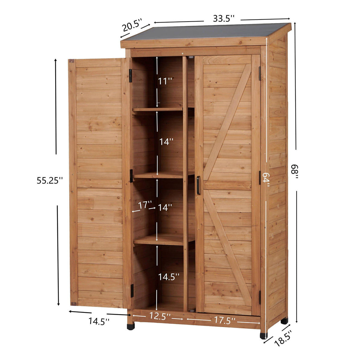 Outdoor Storage Shed With Vertical Tool Cabinet For Backyard, photo 3 of 35