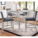5 Pieces Counter Height Table Set, Kitchen Table With Square Table And 4 Upholstered Chairs by HouseOfZazla