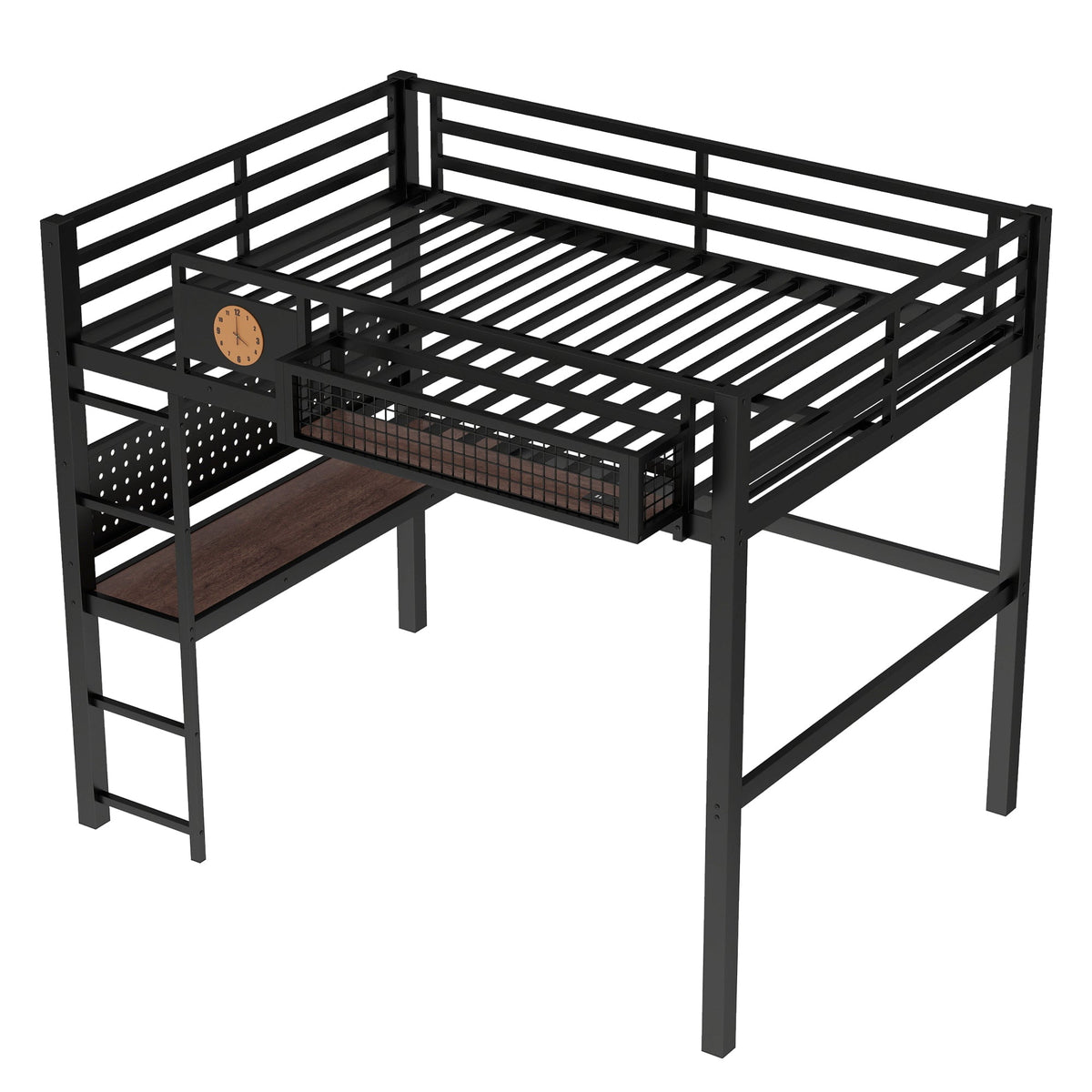 Full Size Loft Bed Frame with Desk and Charging Port, photo 6 of 10