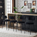 Modern Teddy Fabric Upholstered Bar Stools - Legs