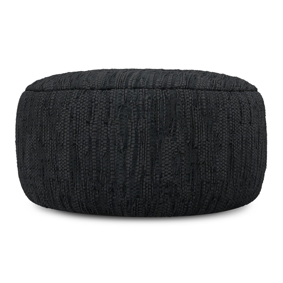 Fredrik - Round Pouf - Black, photo 2 of 9