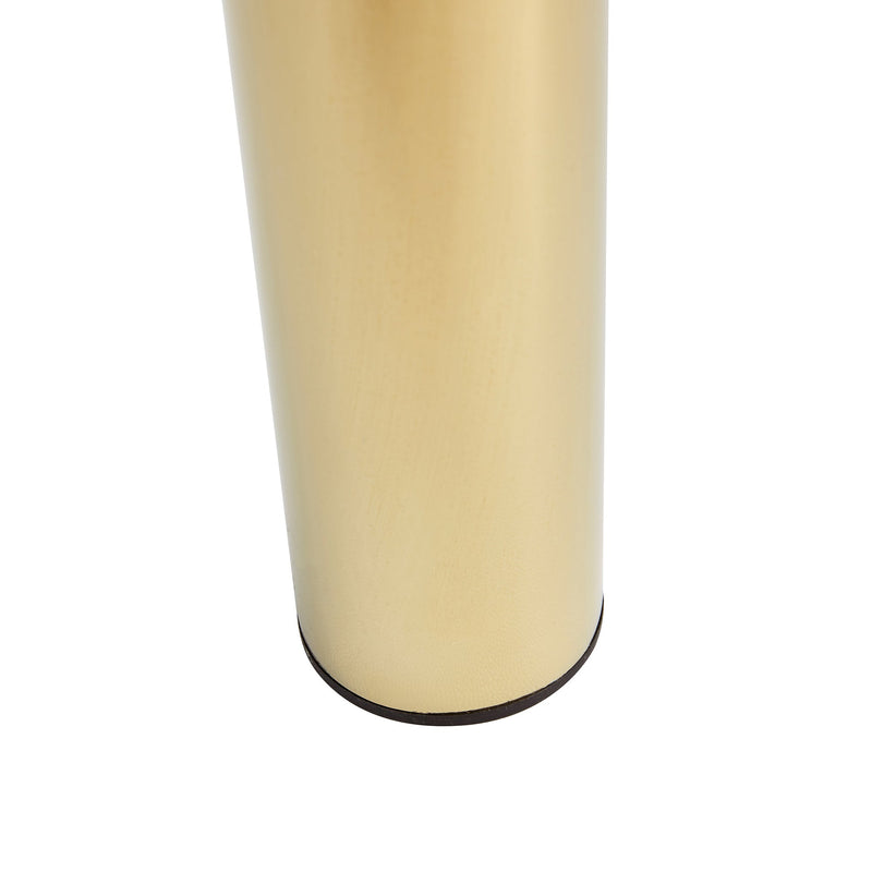 A modern minimalist style glass dining table. Transparent tempered glass tabletop with a thickness of 0.3 feet and golden metal legs. Suitable for restaurants and living rooms. 51"x31.4"x29.5"