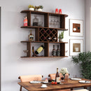 Large Wall Mounted 3 Tier Rustic Bottle Wine Rack