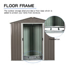 8Ft x 4Ft Outdoor Metal Storage Shed - Gray by HouseOfZazla