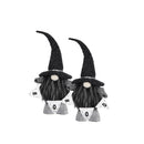 Set of 2 Black Fabric Gnomes with 'Boo' Banner