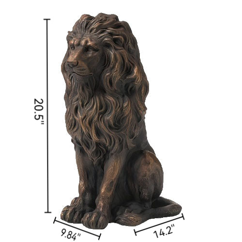 20.5" Lion Statue - Resin Outdoor Guardian Sculpture, photo 5 of 10