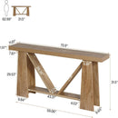 Slim 2 Tier Entryway Accent Extra Long Console Table For Living Room - Natural / Light Brown by HouseOfZazla