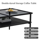 Rectangle Coffee Table With Tempered Glass Top And Legs, Modern Table For Living Room by Unique Piece Furniture