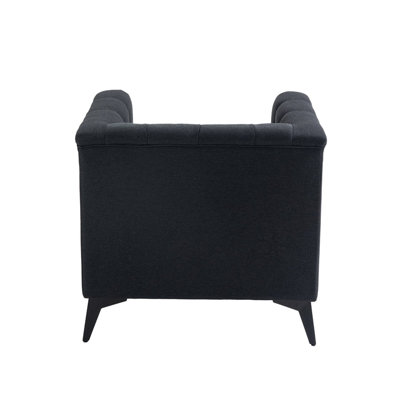 Accent Chair Living Room Chairs Single Sofa Chair,Arm Chairs with Linen Fabric, Mid Century Accent Arm Chairs Comfy Reading Lounge Club Armchair for Bedroom Office Study