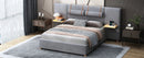 Upholstered Platform Bed, 2 Outlets And USB Charging Ports On Both Sides, 2 Bedside Pillows, Storage Shelves by HouseOfZazla