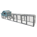 141" Large Wooden Chicken Coop with Nesting Box and Wire Fence by HouseOfZazla