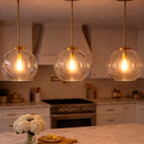 Gleam - Single Light Pendant Lamp With Clear Globe Satin - Antique Brass / Clear / Gold by HouseOfZazla