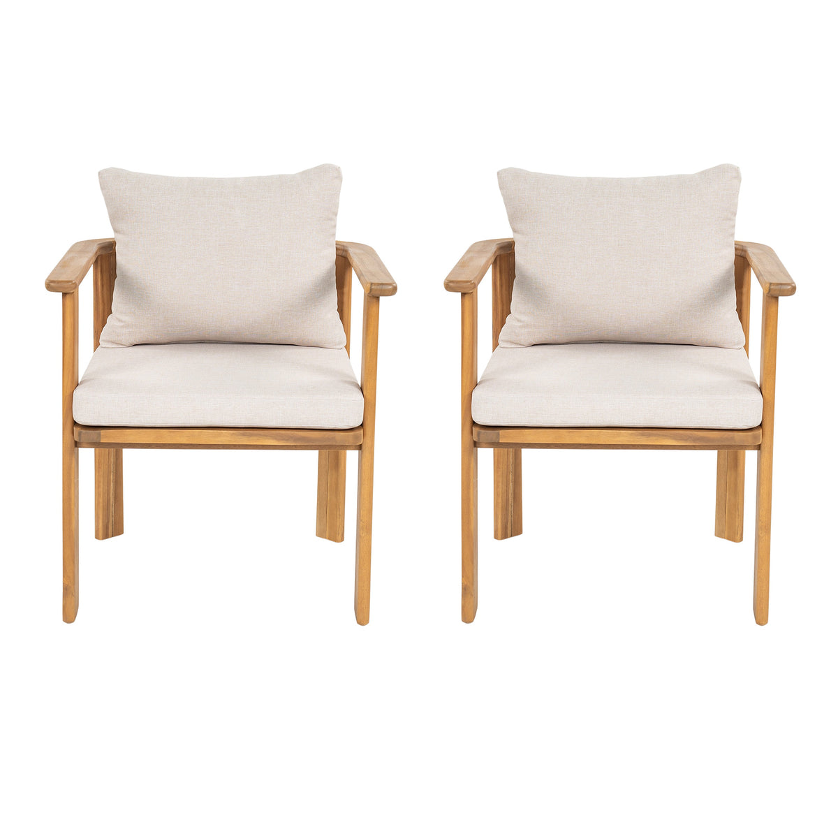 Kaja Outdoor Acacia Wood Dining Chair, Teak Finish Frame, photo 2 of 10