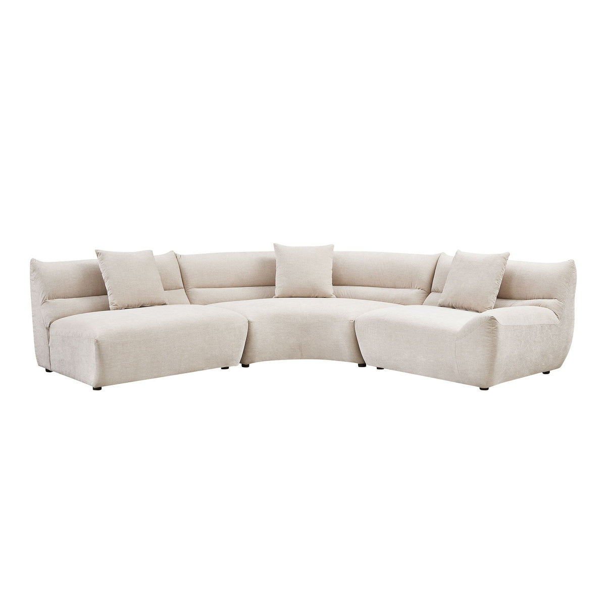 Modular Curved Sectional Sofa, 3-Piece Free-Form Configuration, photo 4 of 10